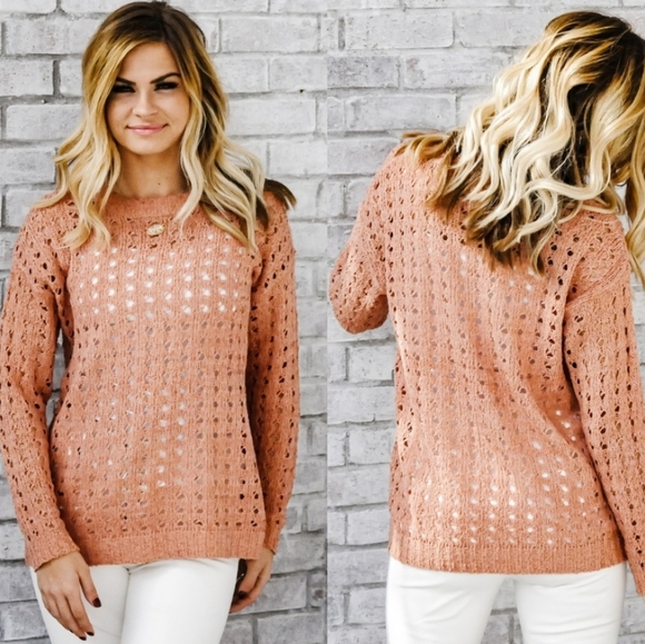 Eyelit Sweater, Coral, Gorgeous! NWT - Picture 6 of 8